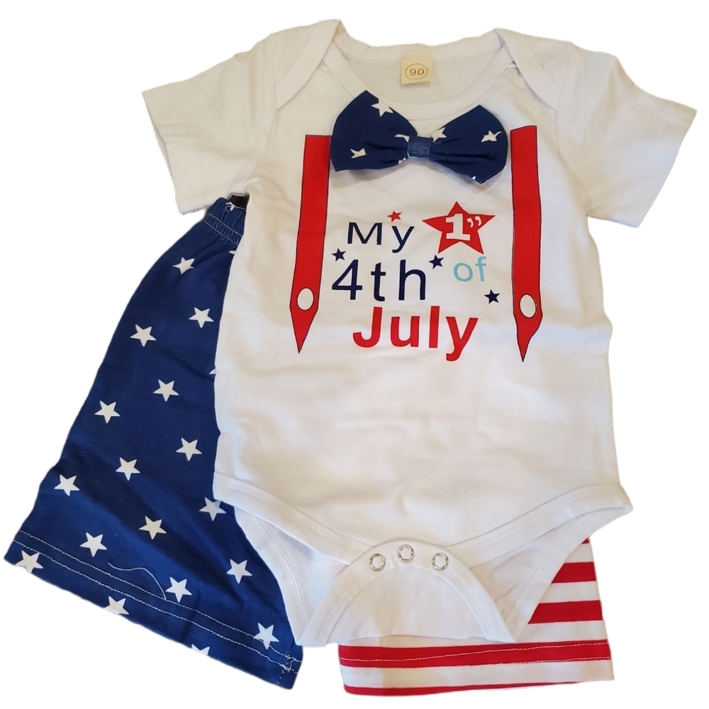 My First 4th of July 3 Piece Matching Set Size 2T